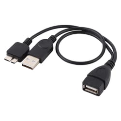 otg micro usb adapter cable with power for samsung note 3 charging sync data transfer