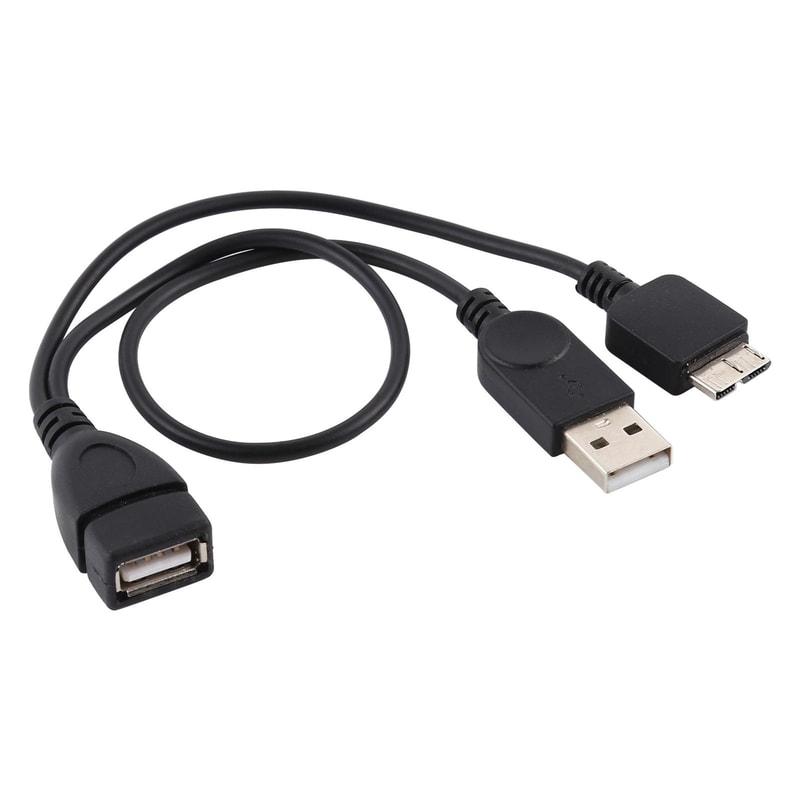 OTG Micro USB Adapter Cable with Power for Samsung Note 3 Charging Sync Data Transfer