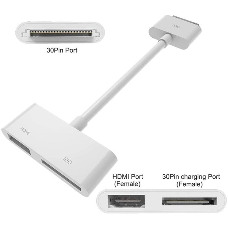 HDMI Adapter for iPhone 4 4S & iPad 2 3 1080P Lightning to HDMI Adapter Screen Mirror Cable