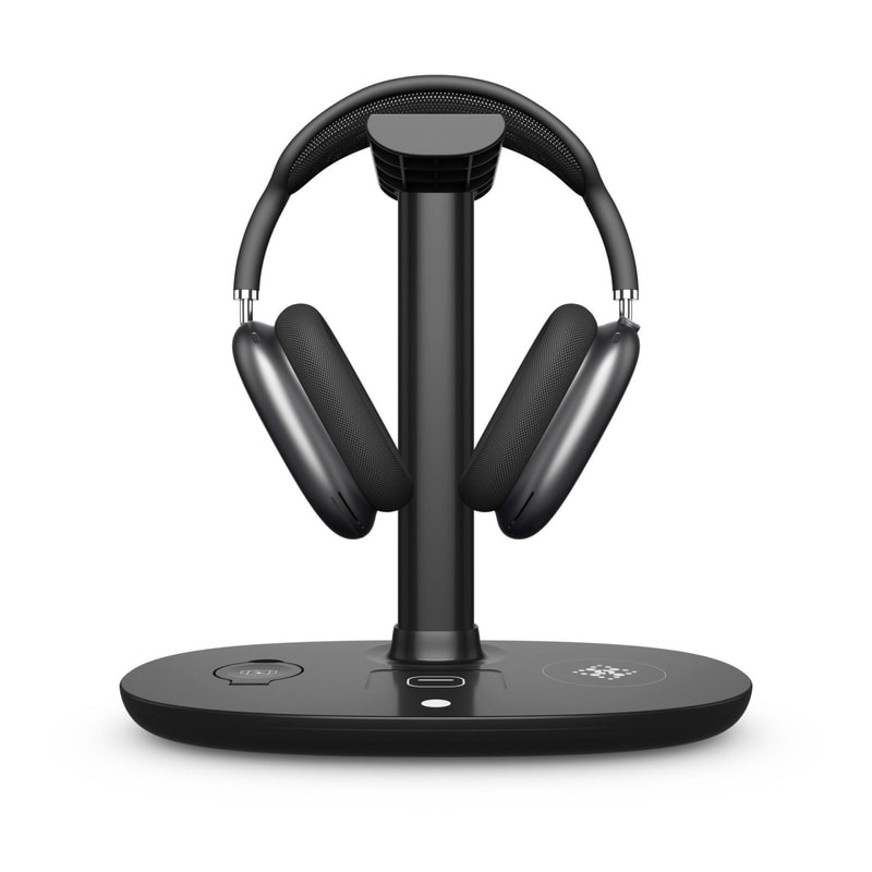 B-15A 4-in-1 Wireless Charging Station for iPhone, Apple Watch, AirPods – 15W Fast Charging Dock