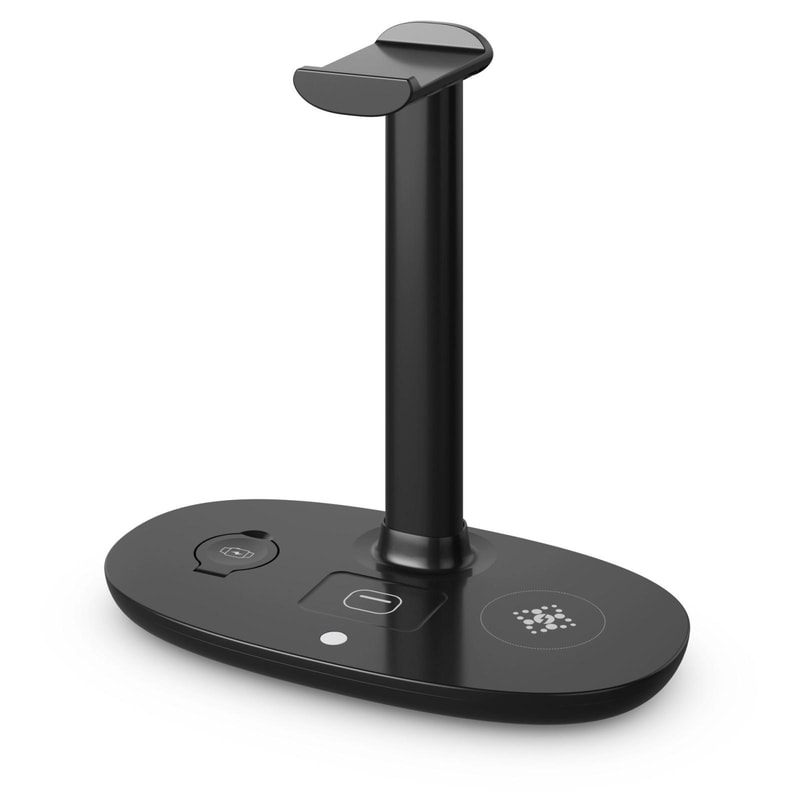 B-15A 4-in-1 Wireless Charging Station for iPhone, Apple Watch, AirPods – 15W Fast Charging Dock