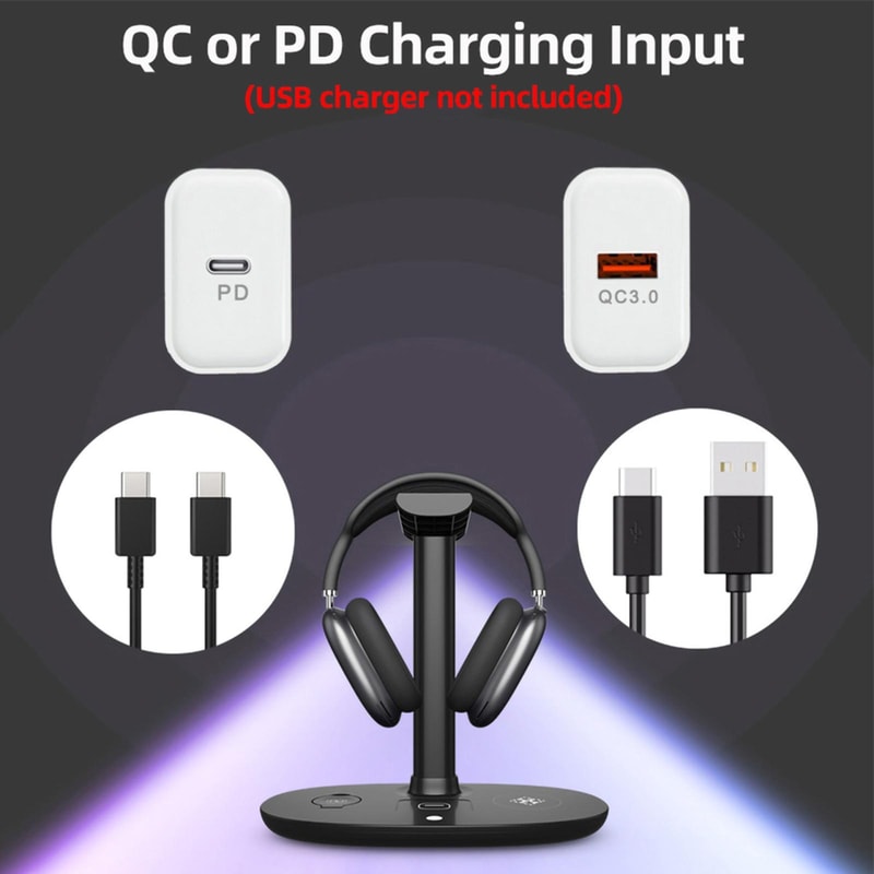 B-15A 4-in-1 Wireless Charging Station for iPhone, Apple Watch, AirPods – 15W Fast Charging Dock
