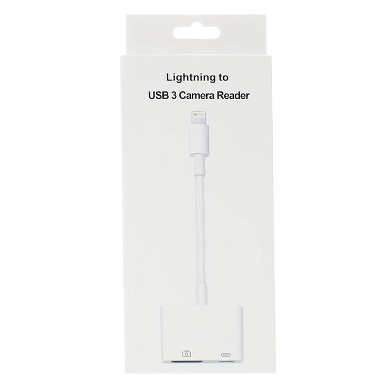 11cm Lightning to USB Camera Reader Adapter & Charging Cable for iPhone iPad iOS 9
