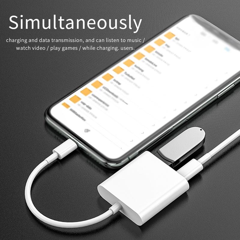 11cm Lightning to USB Camera Reader Adapter & Charging Cable for iPhone iPad iOS 9