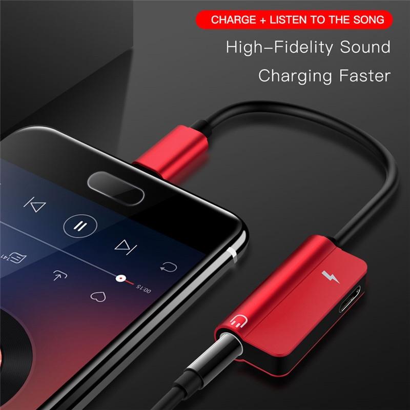 Hat Prince USBC Charging Audio Adapter Cable TypeC To 35mm Jack Splitter For Fast Charge Sound 9