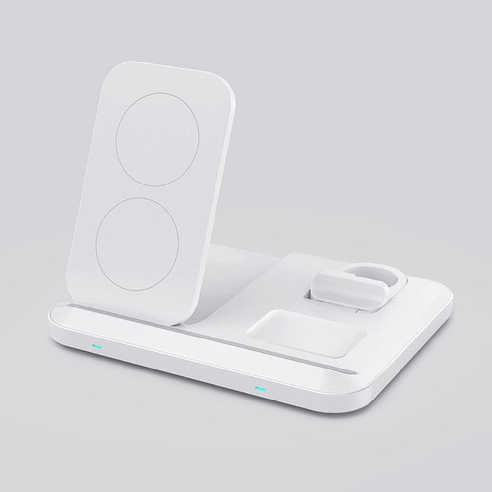 DW08 3 in 1 Foldable 15W Wireless Charging Station Black