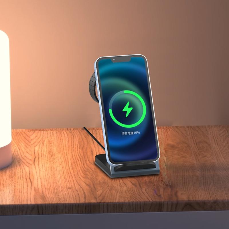 SW17 3 in 1 Metal Vertical Wireless Charging Station Apple Watch Charger Fast Charging Dock for Phone AirPods