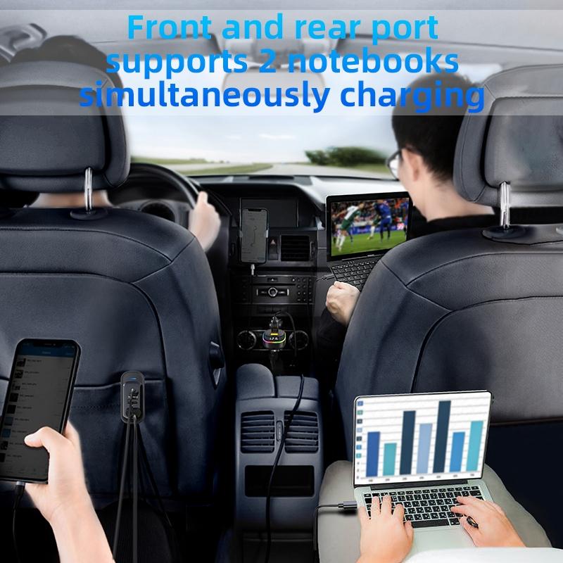 105W Multi Port PD Fast Car Charger Rear Seat USB-C Cigarette Lighter Adapter