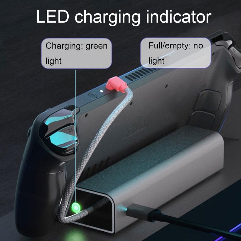 iplay HBSD-490B Steam Deck Charging Dock Stand Charger Aluminum Alloy Base Silver Gray