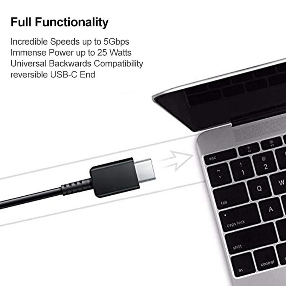 USB-C Fast Charging USB 3.1 Type-C Data Transfer Cable 1m Black