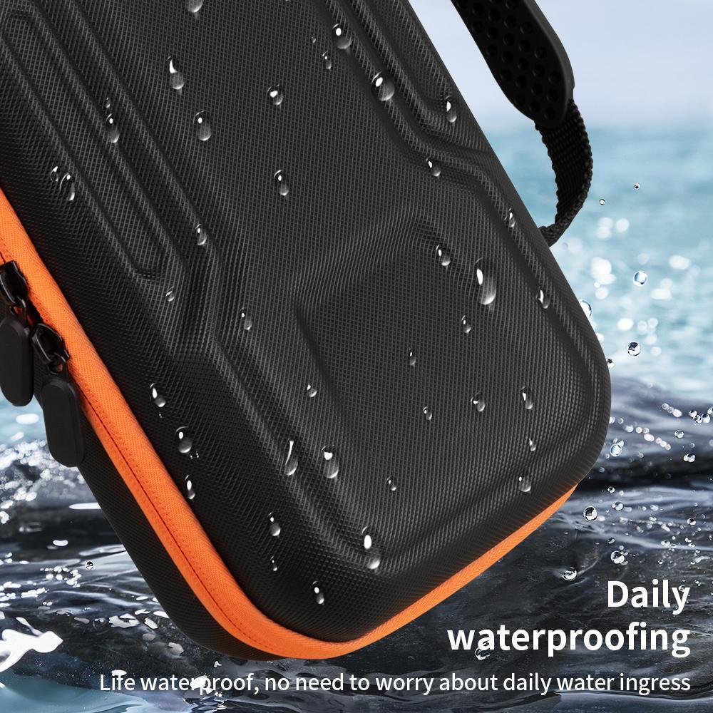Mecha Double Layer Shockproof Nintendo Switch 2 Carrying Case Portable Storage Bag Black Orange