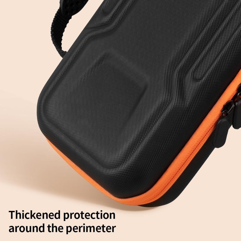 Mecha Double Layer Shockproof Nintendo Switch 2 Carrying Case Portable Storage Bag Black Orange