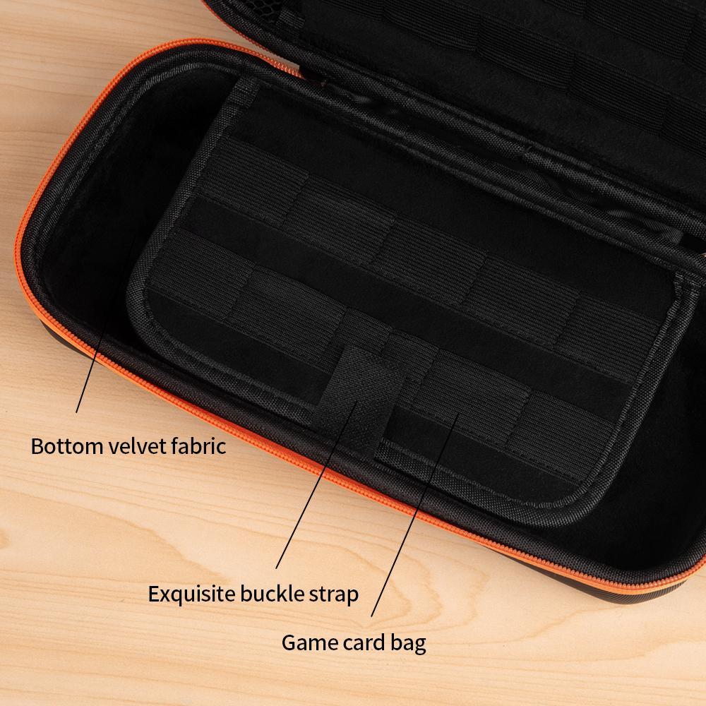 Mecha Double Layer Shockproof Nintendo Switch 2 Carrying Case Portable Storage Bag Black Orange