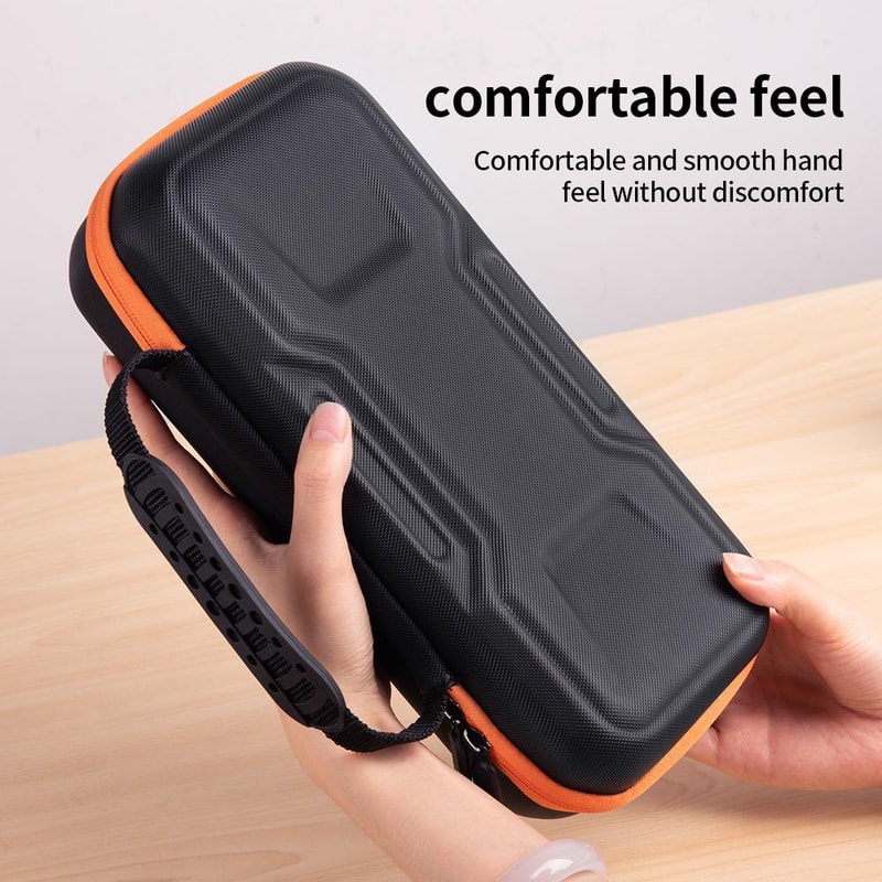 Mecha Double Layer Shockproof Nintendo Switch 2 Carrying Case Portable Storage Bag Black Orange