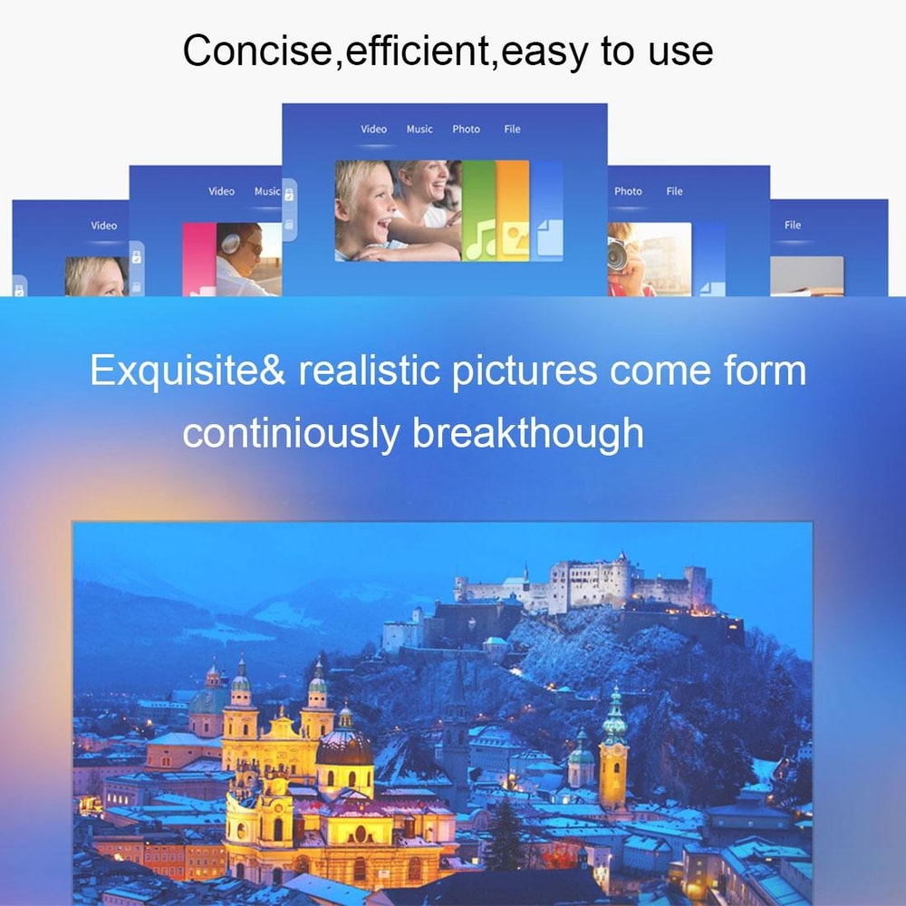 Mini LED Projector HD Portable Home Theater 60 Inch Display with Remote and AV HDMI Support