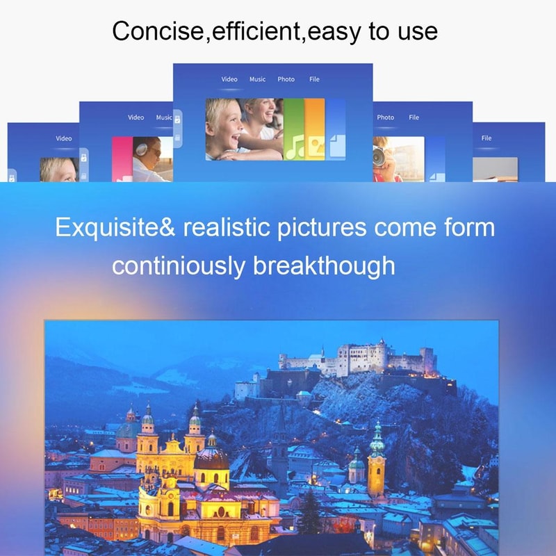 Mini LED Projector HD Portable Home Theater 60 Inch Display with Remote and AV HDMI Support