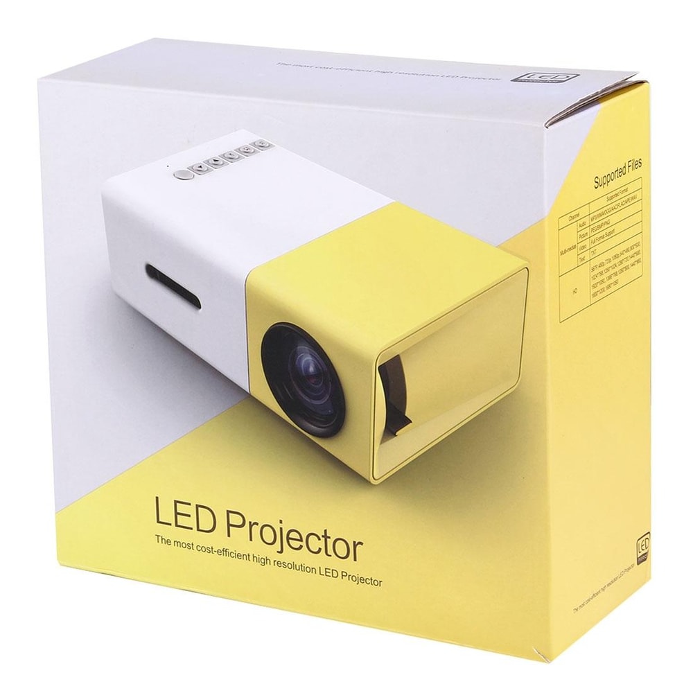 Mini LED Projector HD Portable Home Theater 60 Inch Display with Remote and AV HDMI Support