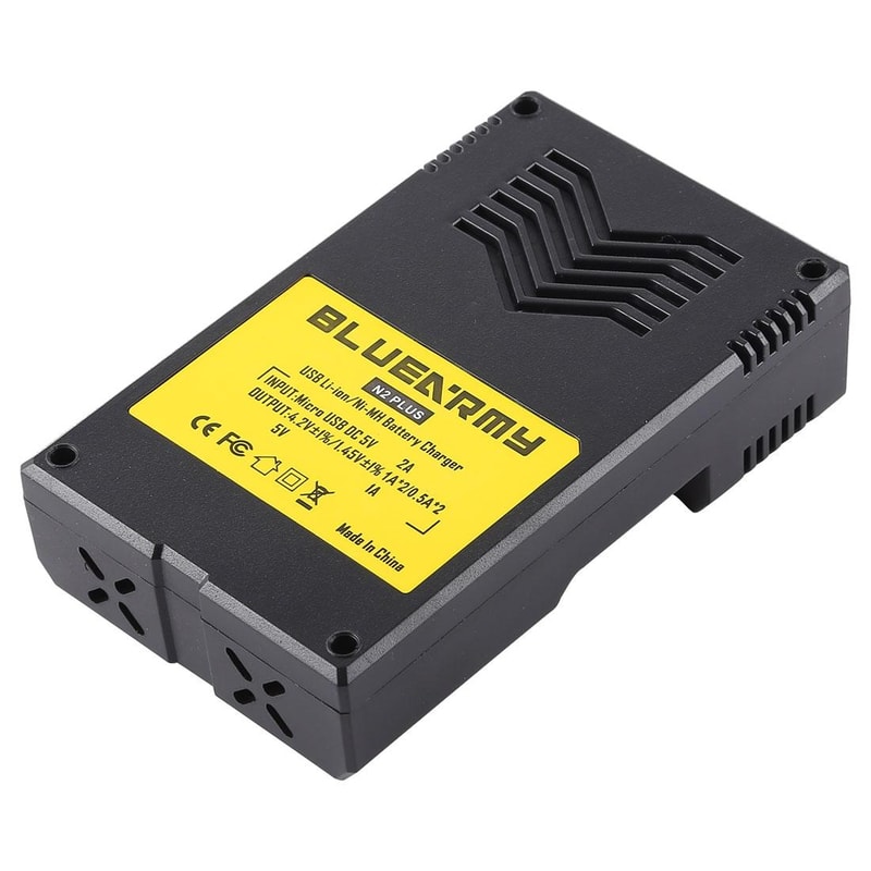 N2 PLUS Smart Battery Charger, universal battery charger, USB powered multi battery charger with LED indicator