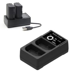 dual usb lp-e6 battery charger with lcd display fast camera battery charger for canon dslr