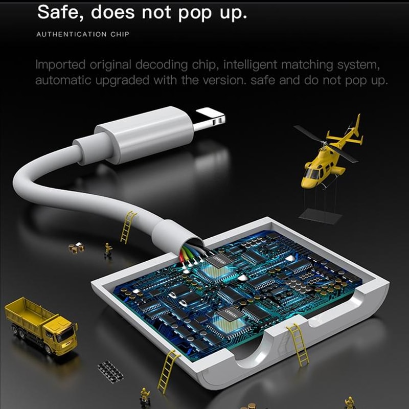 S-Y104 2-in-1 Lightning to 3.5mm Audio + Charging Adapter Cable 1.2m White