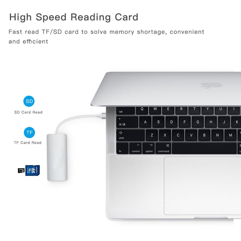 8 in 1 USB-C Docking Station Type-C Hub with HDMI, VGA, Ethernet, SD TF, USB Ports