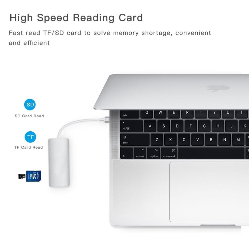 8 in 1 USB-C Docking Station Type-C Hub with HDMI, VGA, Ethernet, SD TF, USB Ports