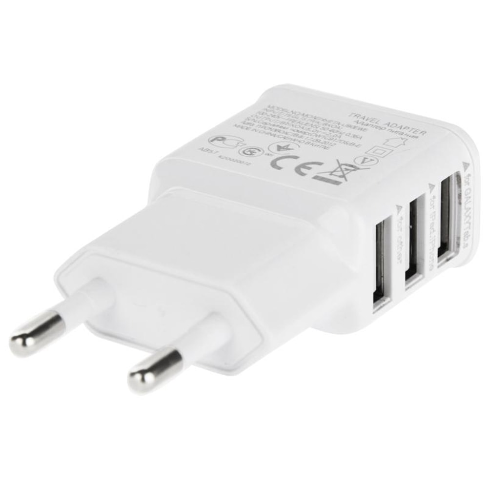 3 Port USB Wall Charger EU Plug 5V 2A Fast Charging Adapter For Smartphones And Tablets 3