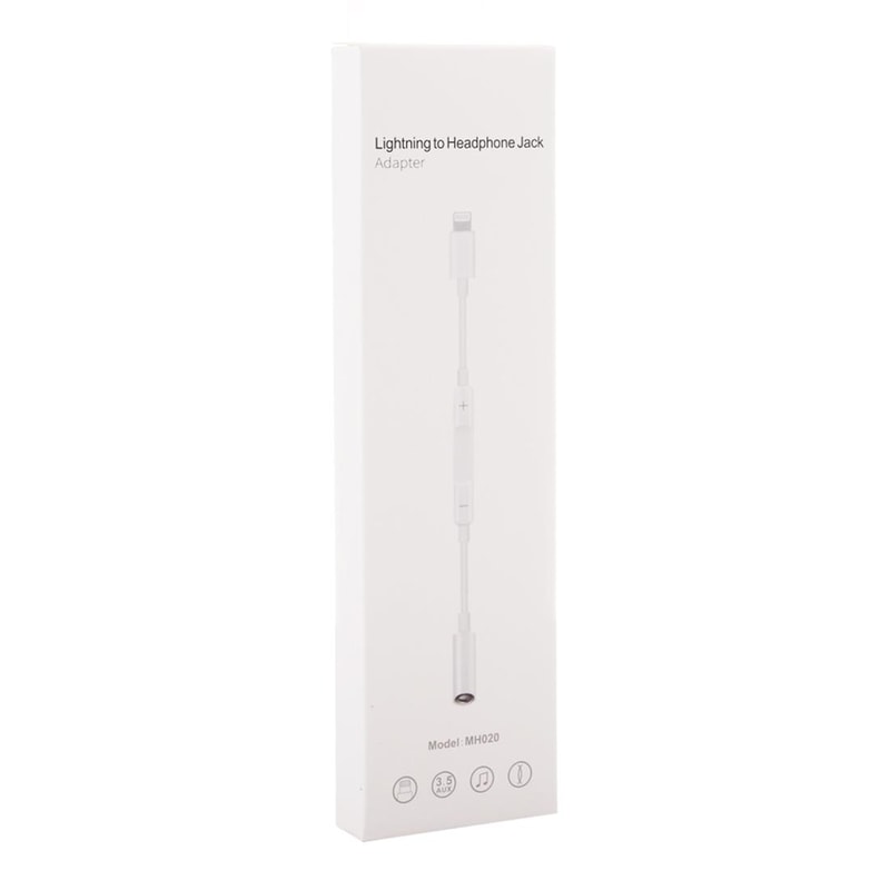 Lightning to 3.5mm Headphone Adapter with Remote Control Support for iPhone iPad
