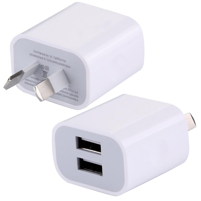 Dual USB Wall Charger 5V 2A Fast Charging Adapter Compact Travel