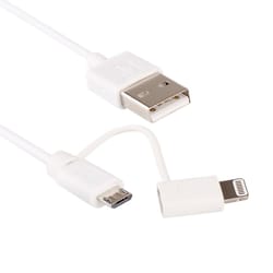 2 in 1 mfi lightning micro usb charging cable 1m fast sync travel cable