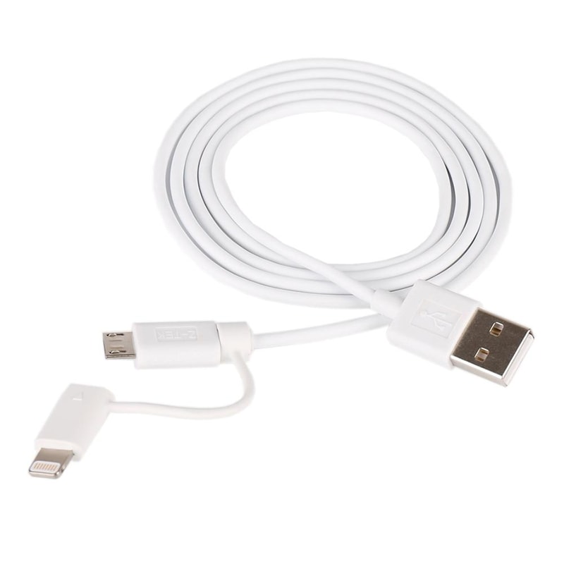 2 in 1 MFI Lightning Micro USB Charging Cable 1m Fast Sync Travel Cable