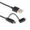 2 in 1 MFI Lightning Micro USB Charging Cable 1m Fast Sync Travel Cable