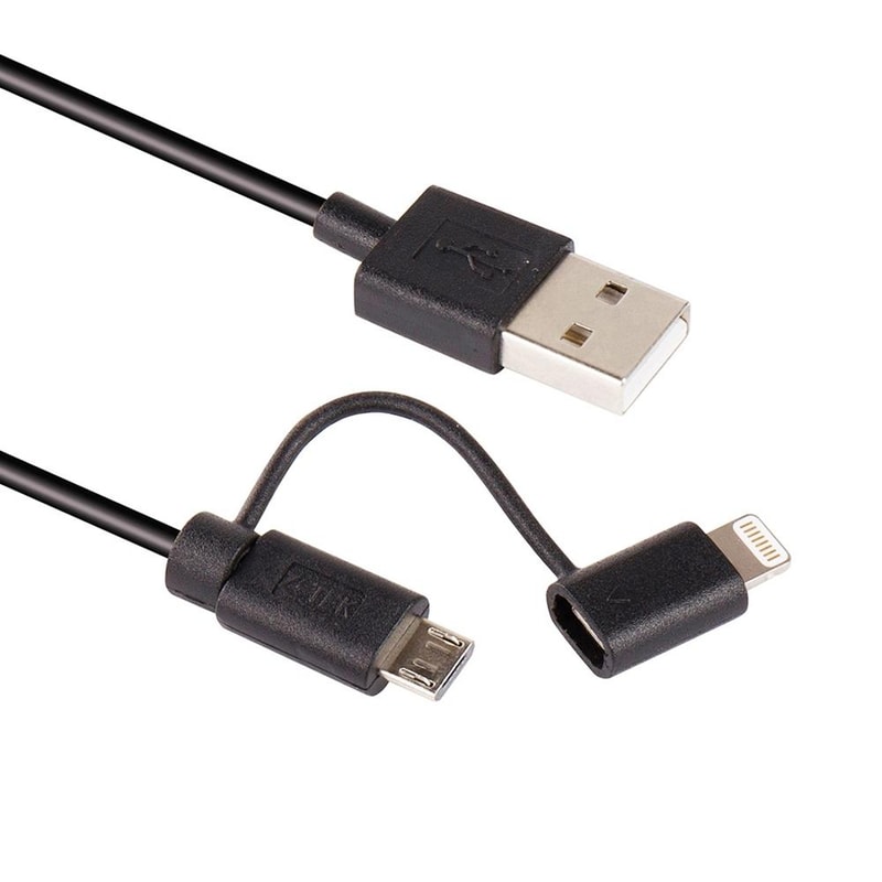2 in 1 MFI Lightning Micro USB Charging Cable 1m Fast Sync Travel Cable