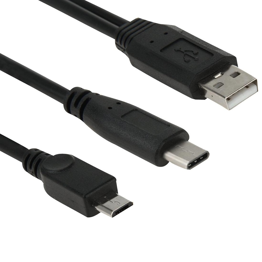 FastSync 3-in-1 USB Data Cable Adapter USB C Micro USB Charger Cable