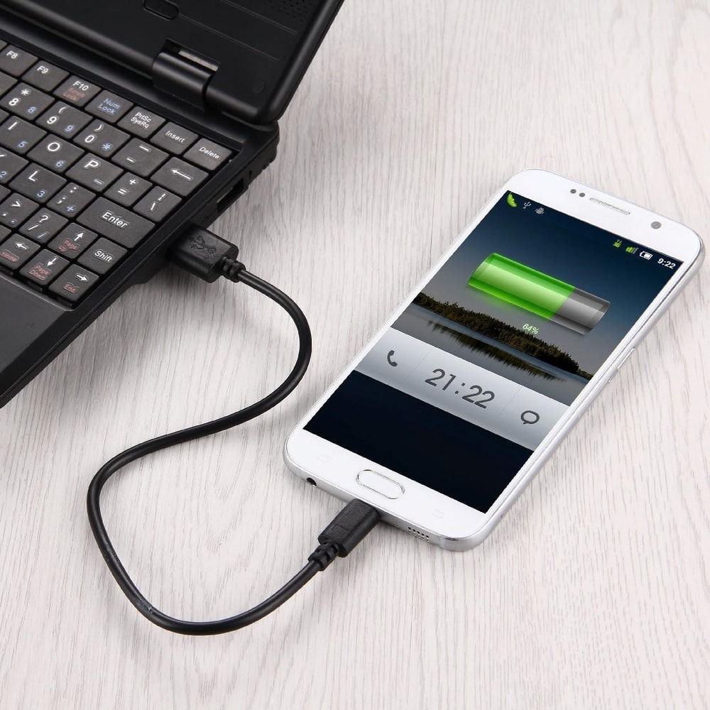Compact Micro USB Charging Cable 30cm Fast Sync Durable USB 2.0 Cord