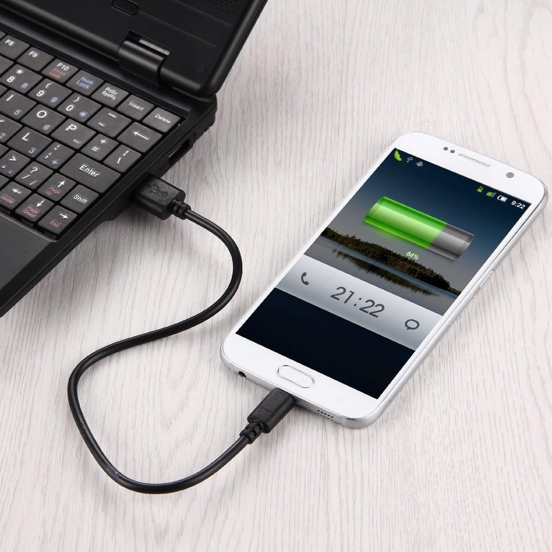 Compact Micro USB Charging Cable 30cm Fast Sync Durable USB 2.0 Cord