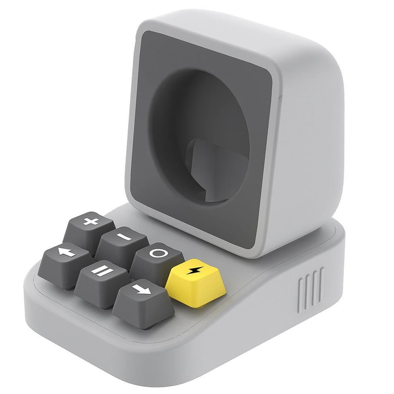 Typewriter Style Apple Watch Charging Stand, Silicone Dock, Wireless Charging Holder for Desk Setup