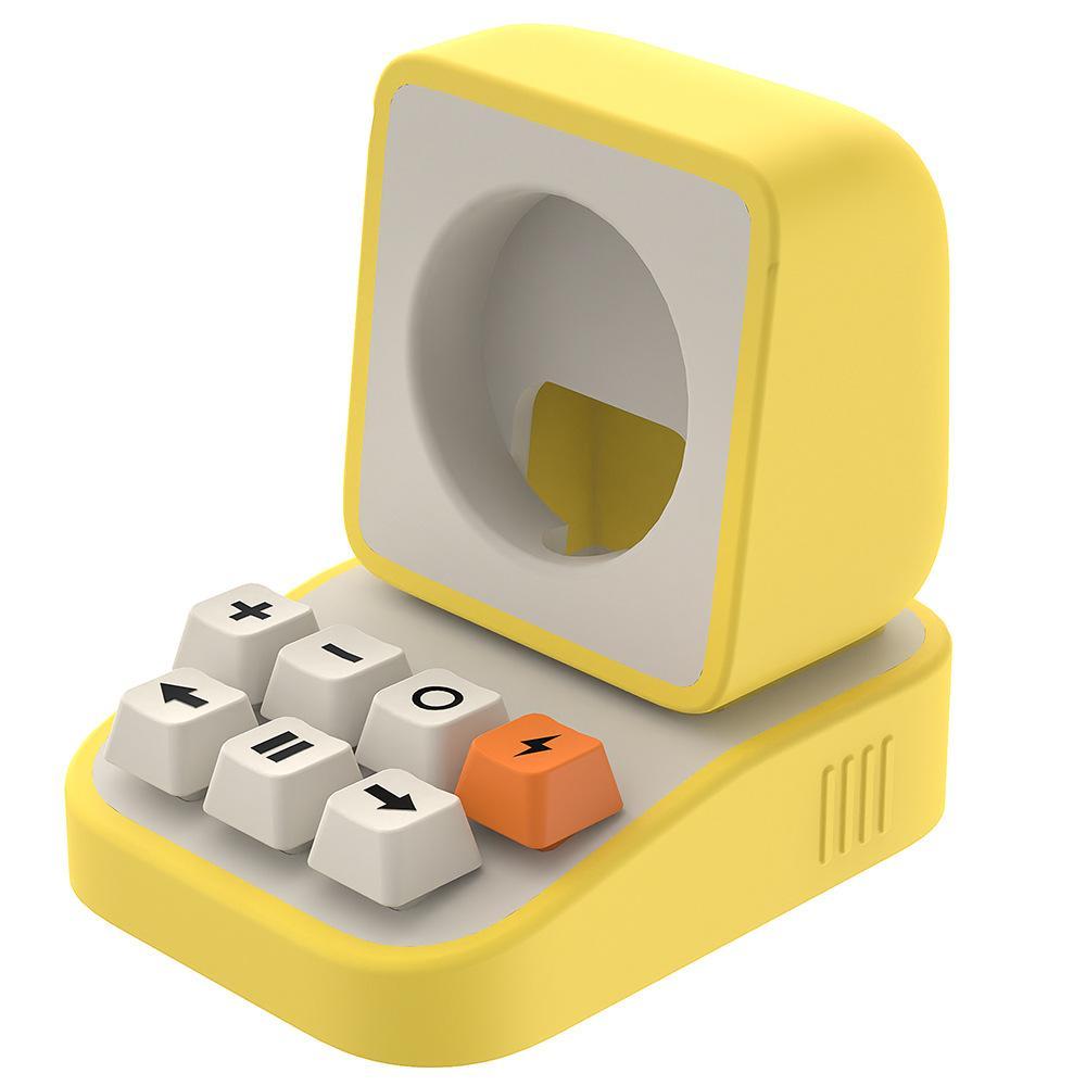 Typewriter Style Apple Watch Charging Stand, Silicone Dock, Wireless Charging Holder for Desk Setup
