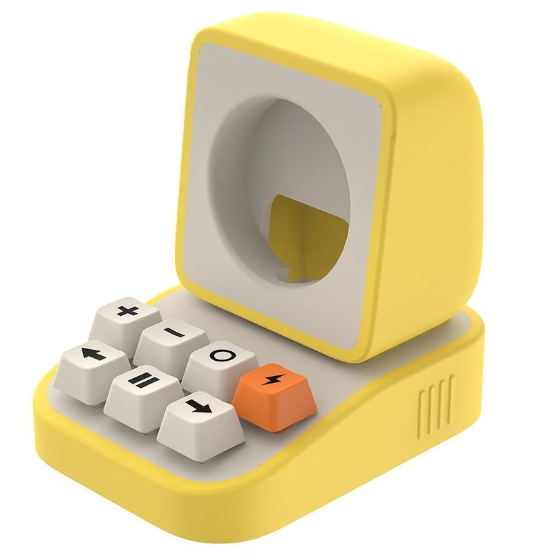 Typewriter Style Apple Watch Charging Stand, Silicone Dock, Wireless Charging Holder for Desk Setup