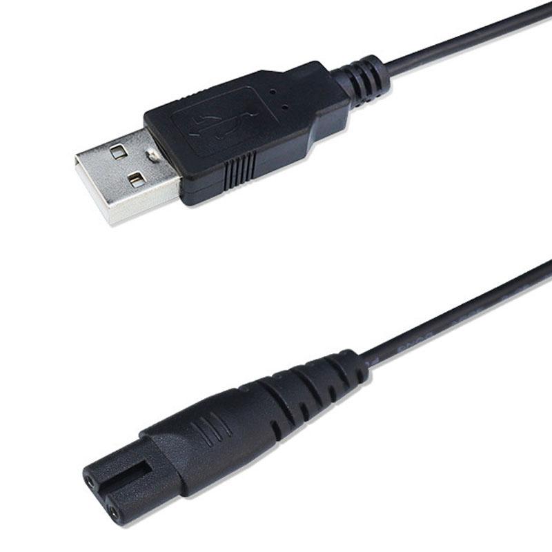 Universal USB to 8 Figure Charging Cable 1.25m Power Cord for Electric Shavers and Beauty Devices