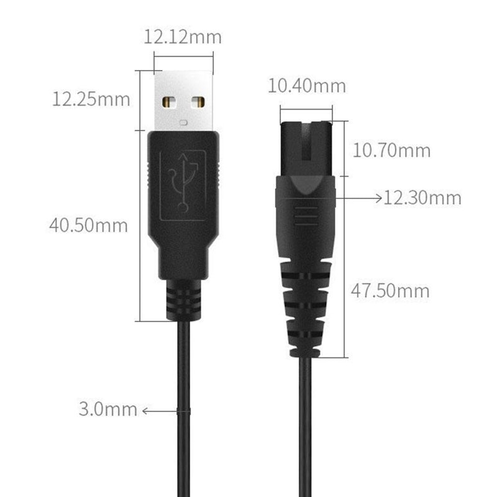 Universal USB to 8 Figure Charging Cable 1.25m Power Cord for Electric Shavers and Beauty Devices