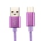 Knit Texture USB To USBC TypeC Fast Charging Data Sync Cable 50cm Purple 1