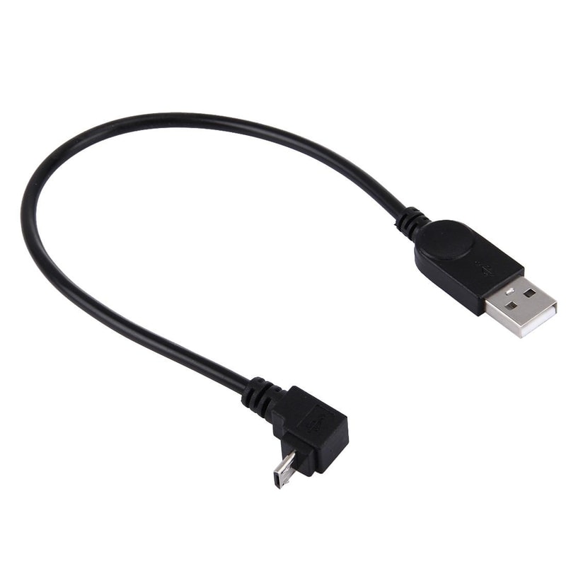 28cm 90 Degree Right Angle Micro USB to USB Short Charging and Data Cable