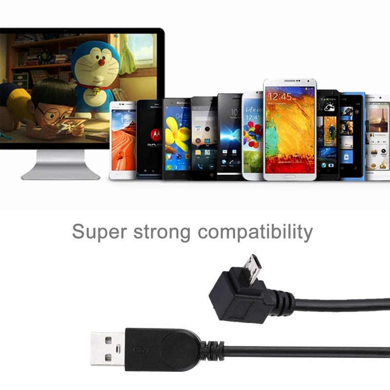 28cm 90 Degree Right Angle Micro USB to USB Short Charging and Data Cable