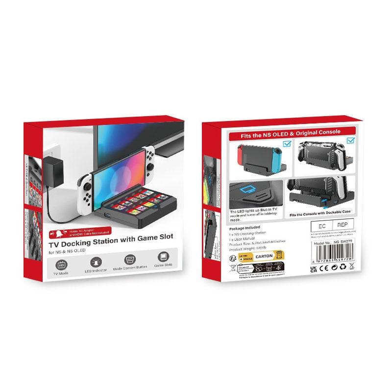 Iplay NG-SW279 Nintendo Switch OLED Charging Dock HDMI TV Output Game Card Storage Dock