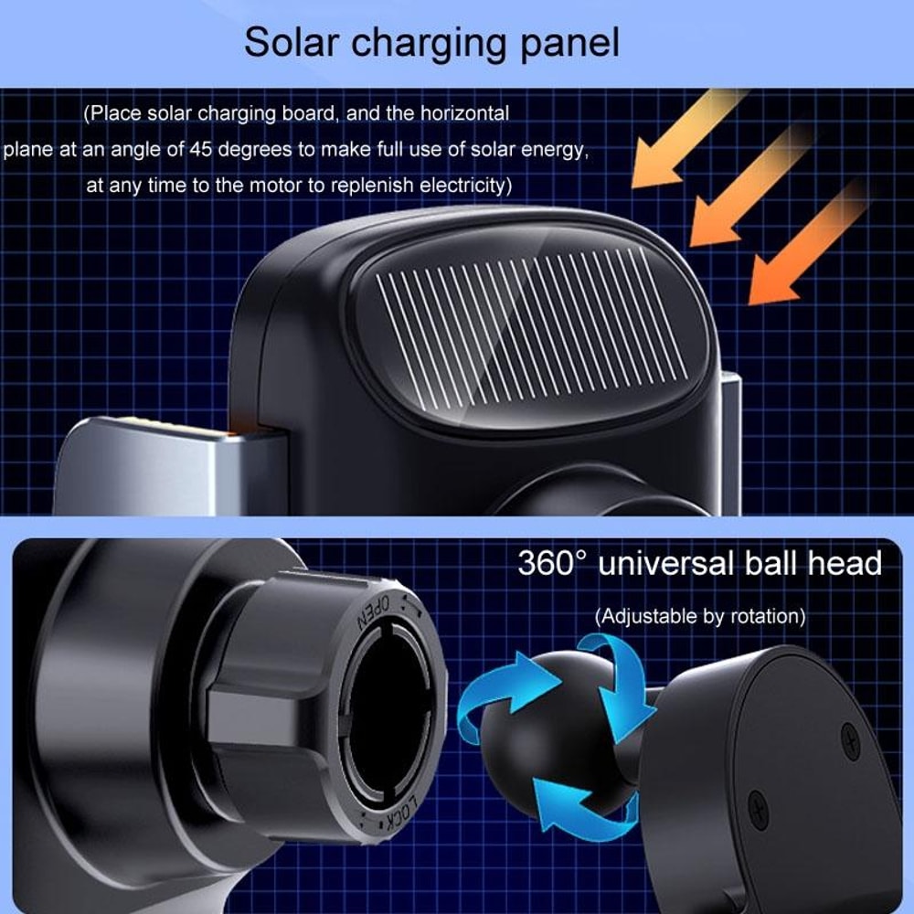 Solar Fast Wireless Car Charger Automatic Clamp Air Vent Phone Holder Navigation Mount