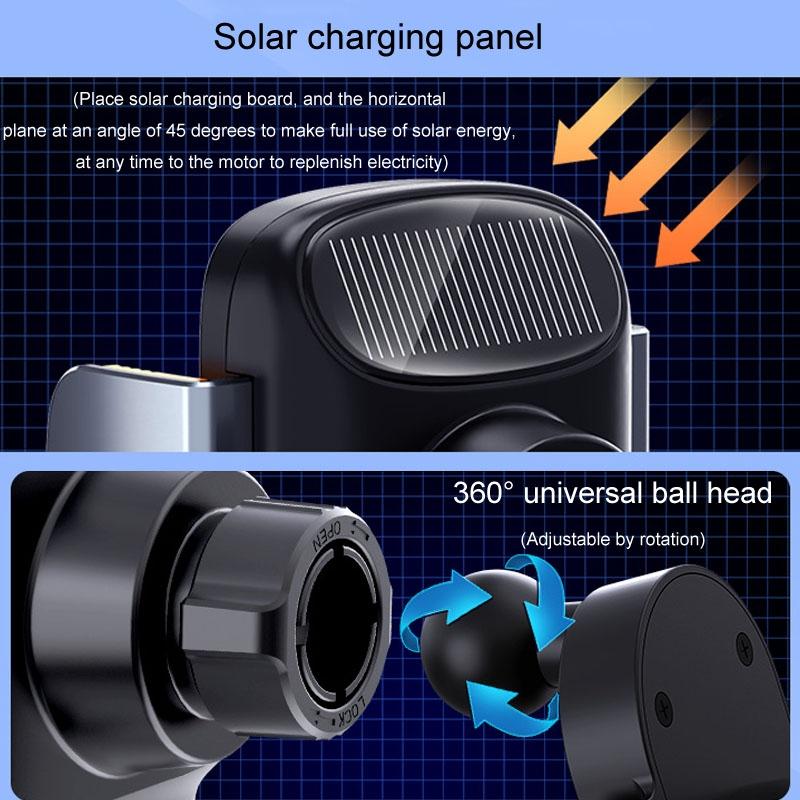 Solar Fast Wireless Car Charger Automatic Clamp Air Vent Phone Holder Navigation Mount