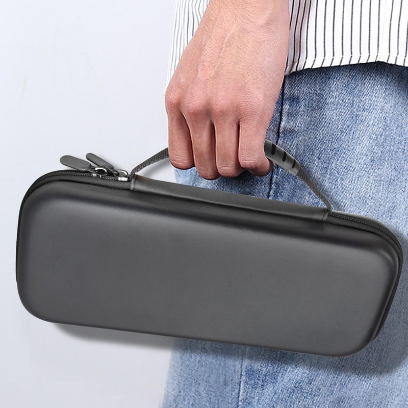 PlayStation Portal EVA Leather Travel Carrying Case Protective Storage Bag with Stand Function Black