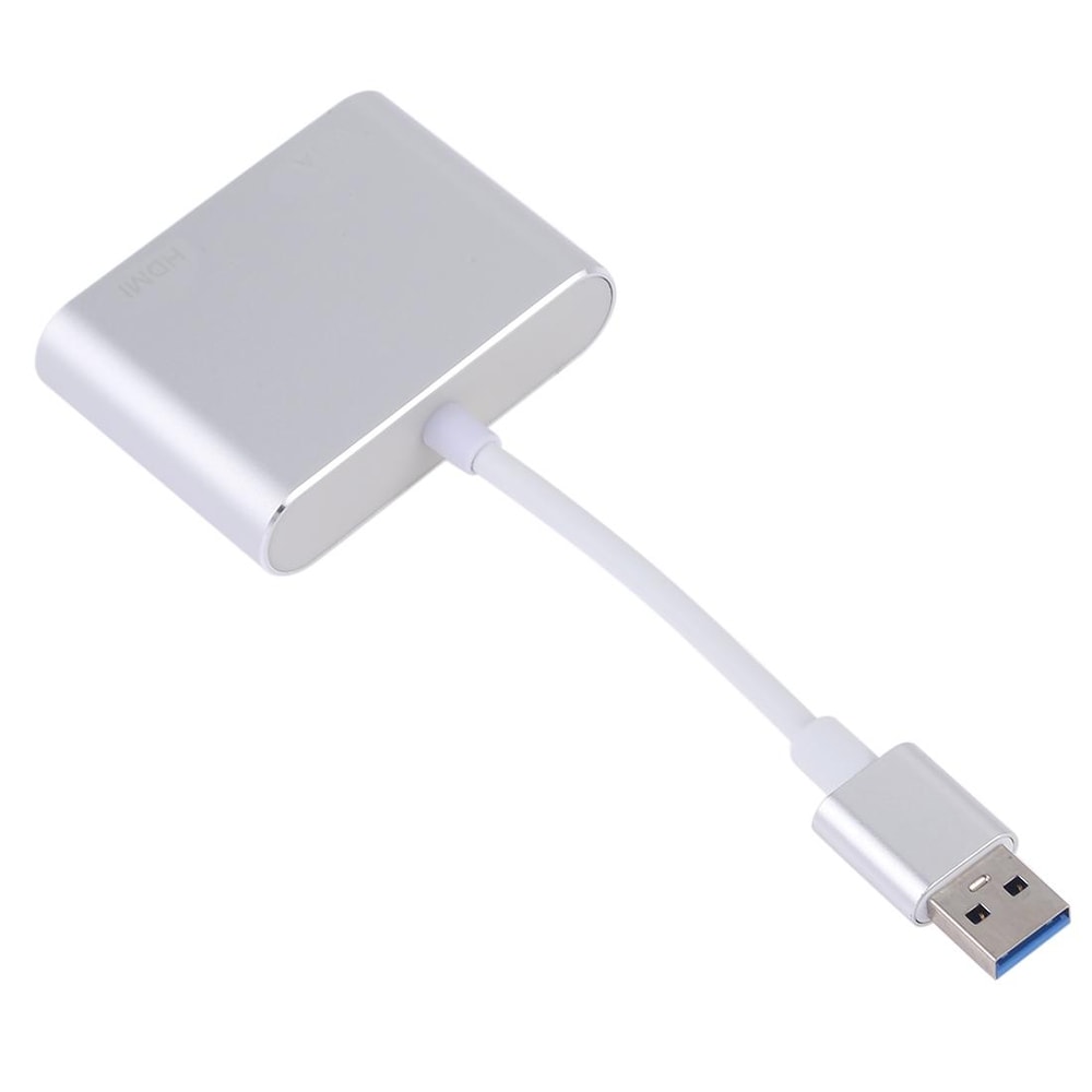 2-in-1 USB 3.0 to HDMI and VGA Dual Monitor Adapter for Extended Display and Multi-Screen Setup