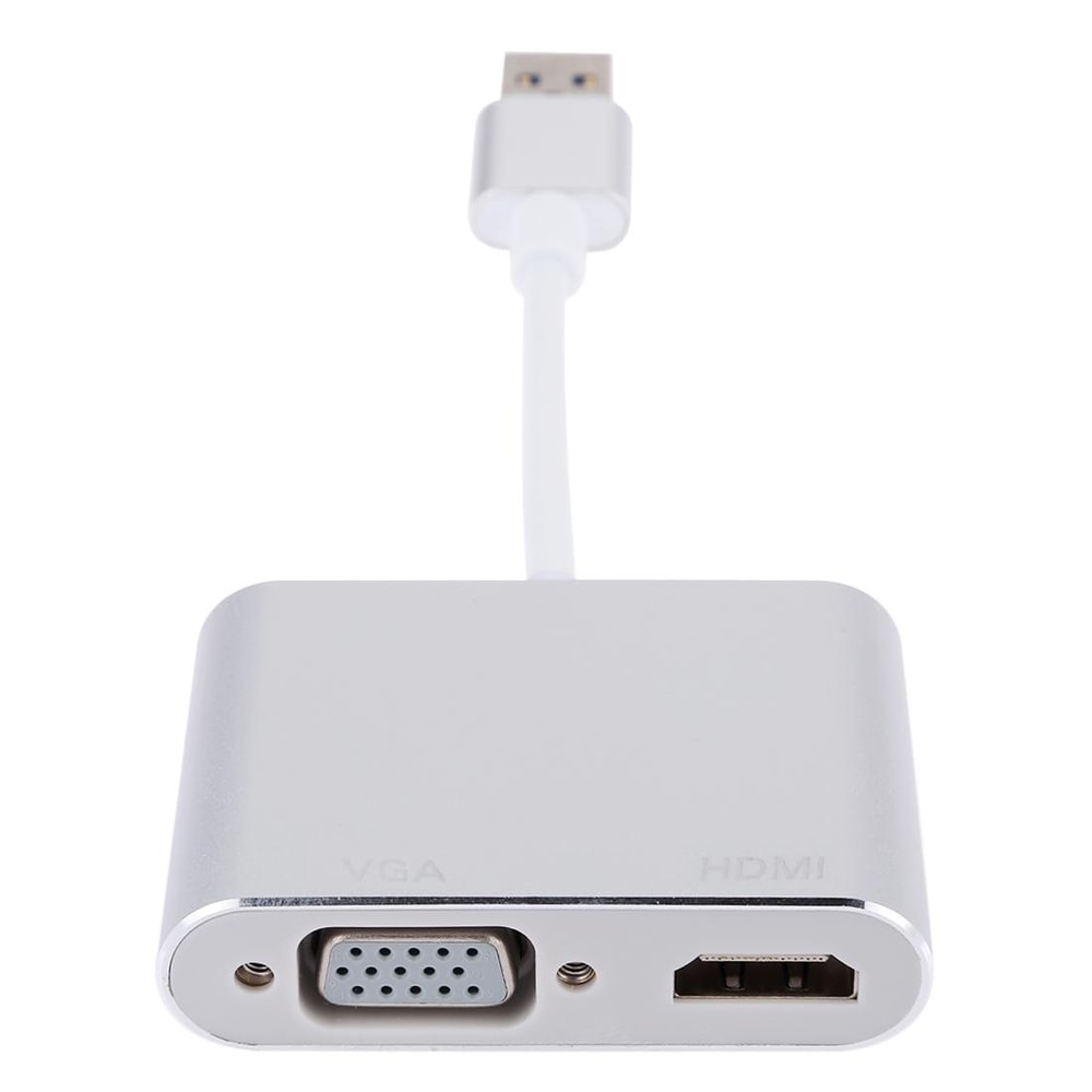 2-in-1 USB 3.0 to HDMI and VGA Dual Monitor Adapter for Extended Display and Multi-Screen Setup